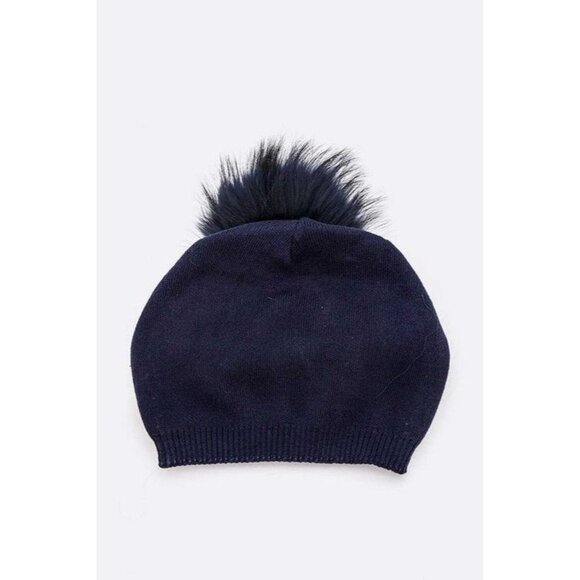 Raccoon Fur Pom Cashmere Blend Slouchy Beanie main image 10